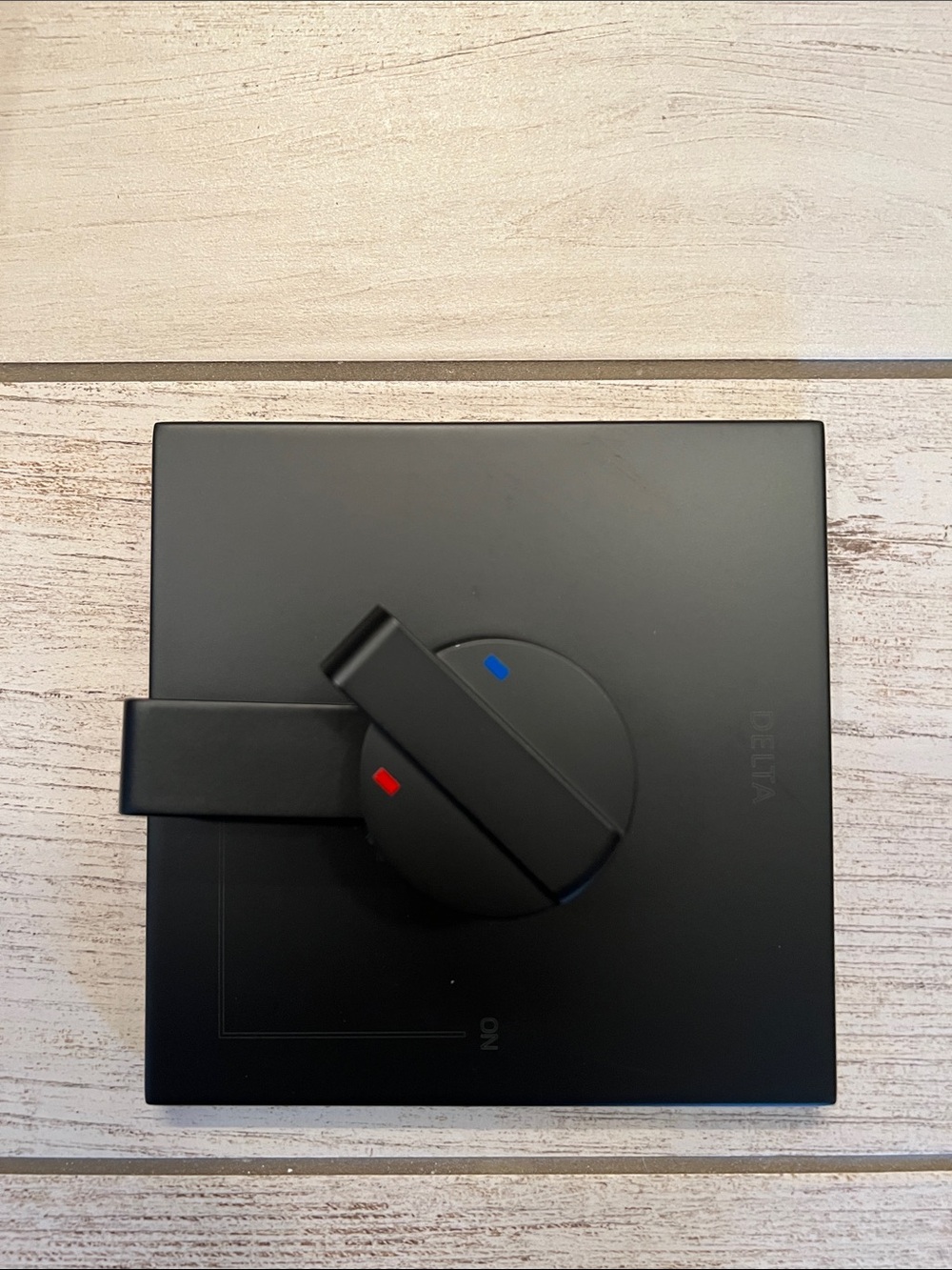 Delta Matte Black Shower Valve Trim with Blue/Red Indicators
